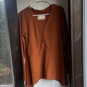 Anthropologie Maeve Rust Knit Top